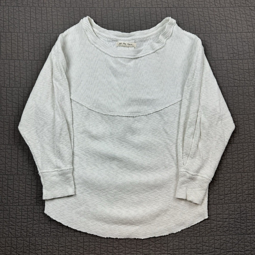 We The Free Camden Sweatshirt Womens Medium White Oversized‎ Slouchy Boho